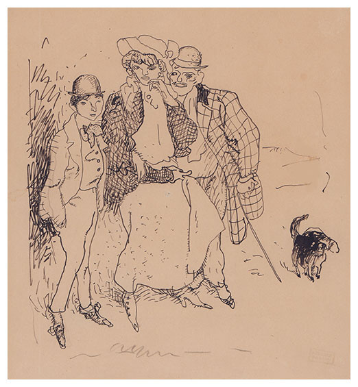 , The chaperone, a drawing by Jules PASCIN