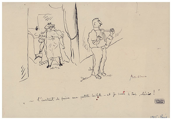 Illustration, drawing by Jules PASCIN